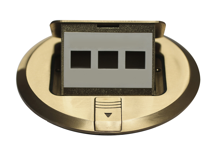 MINI CAJA DE PISO/MINI FLOOR SOCKET DE DATOS  RED. BRONCE