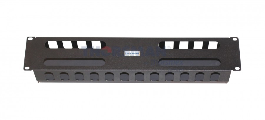 ORGANIZADOR CABLES 19"x2U TAPA PVC NEGRO