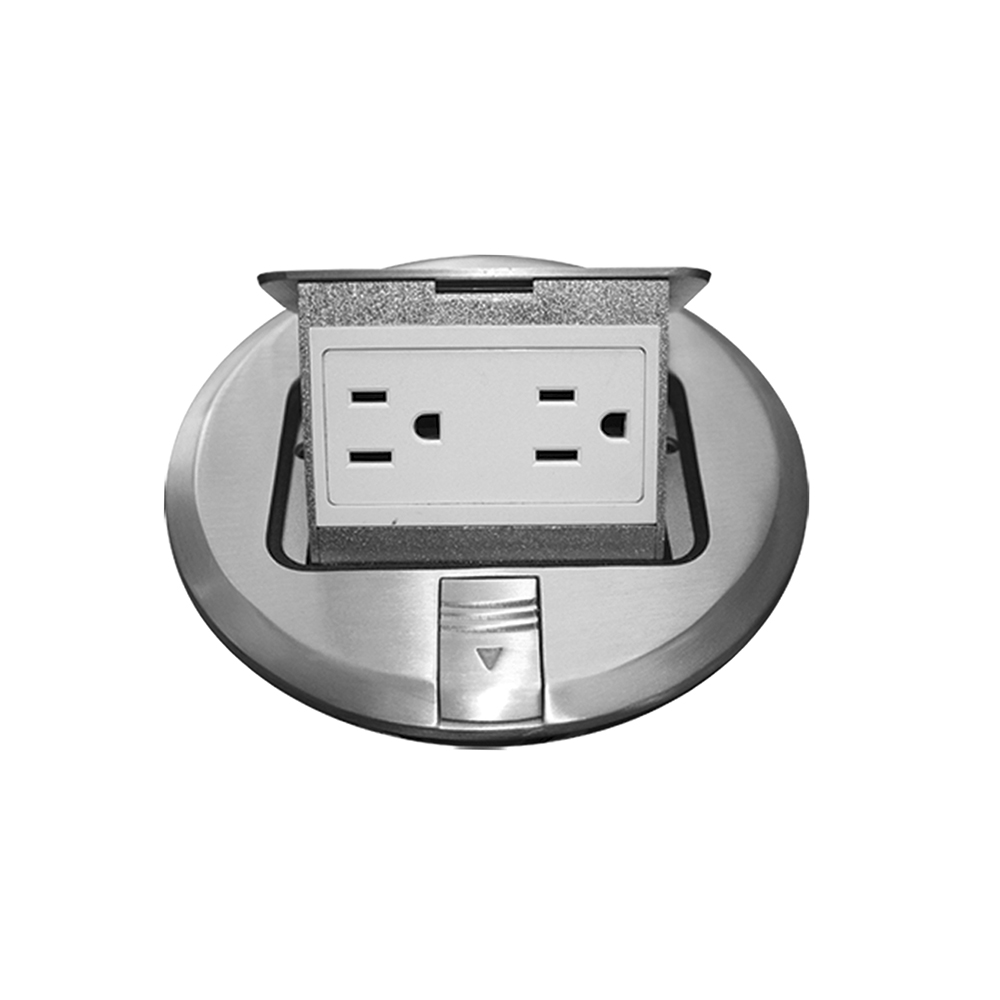 MINI CAJA DE PISO/MINI FLOOR SOCKET DE CONTACTOS RED. ALUM