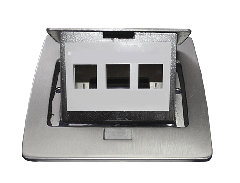 MINI CAJA DE PISO/MINI FLOOR SOCKET DE DATOS  CUA. ALUM